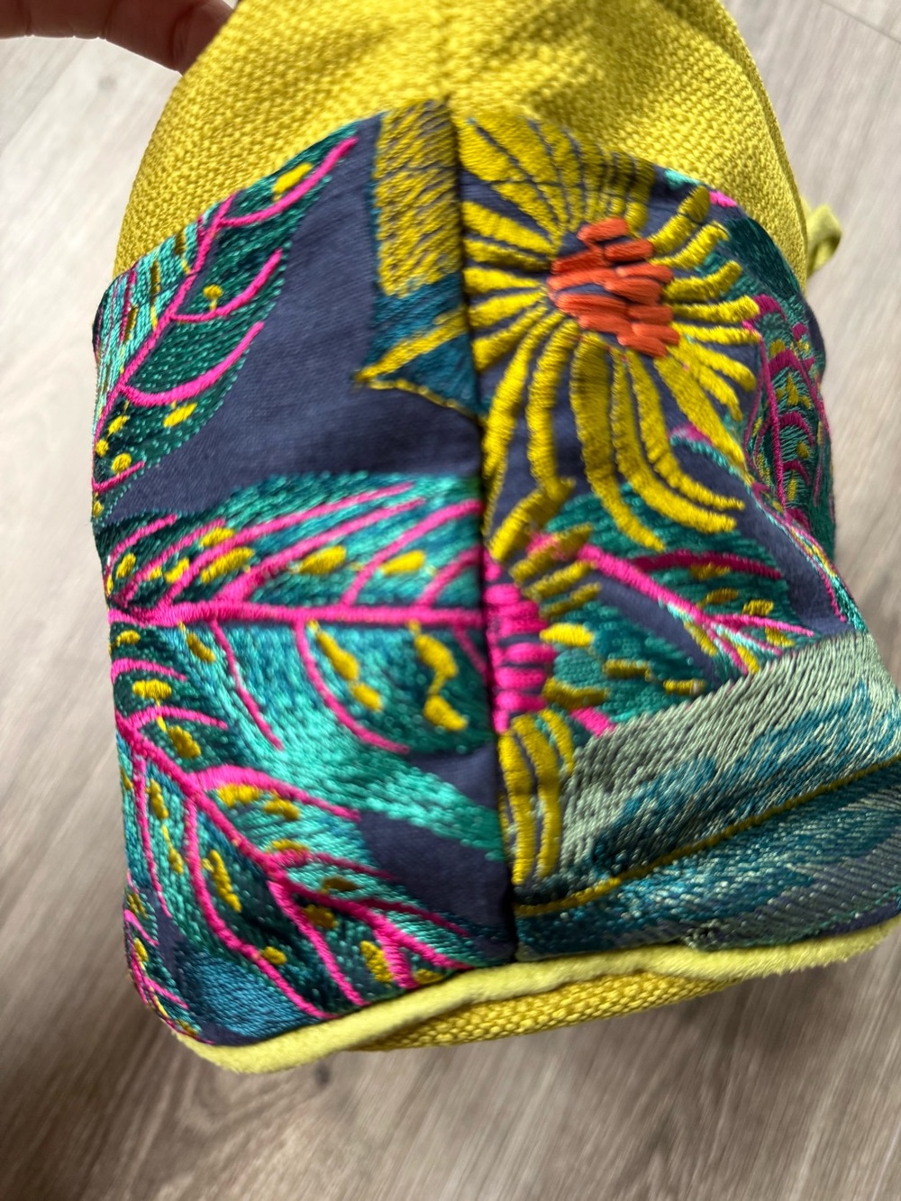 Atenti Short Caddy Flora Embroidered Project Bag Caddy Pockets Knitting Crafts - Picture 11 of 12
